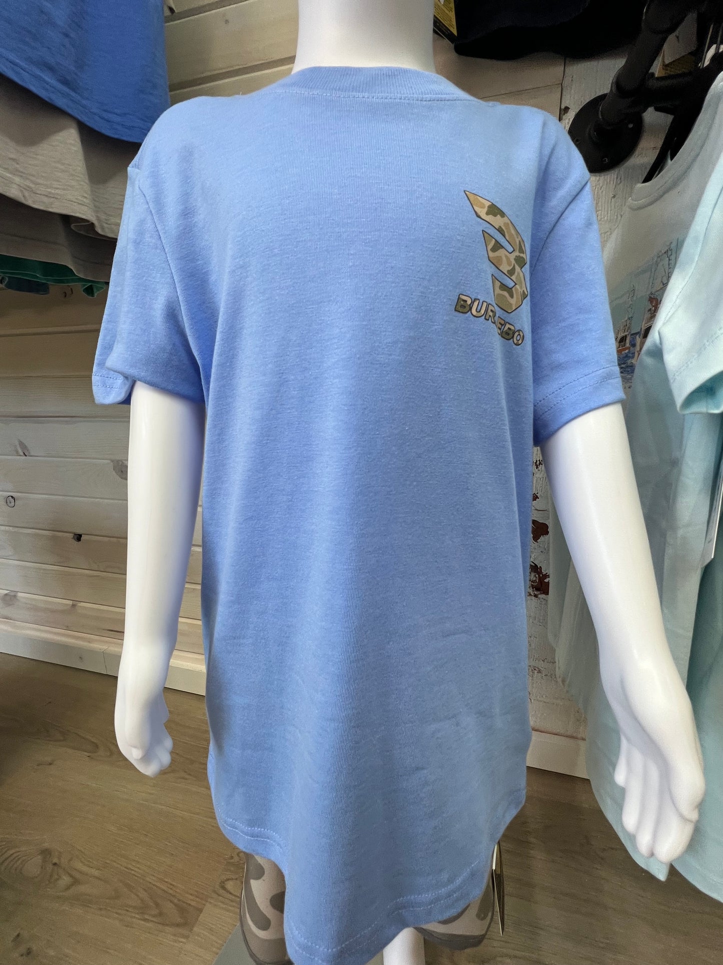 Kids Burlebo Dog Camo Periwinkle Tee