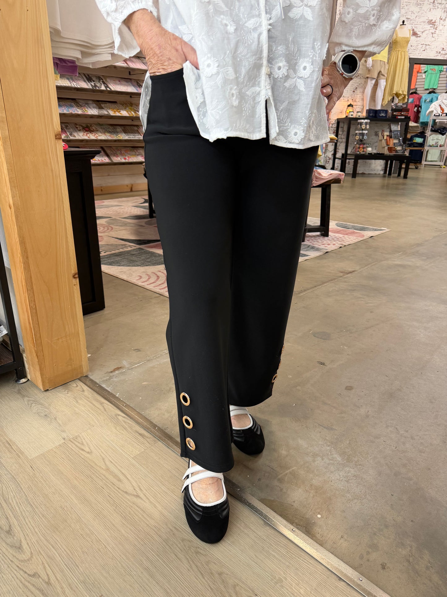 Georgie Black Crop Bottoms