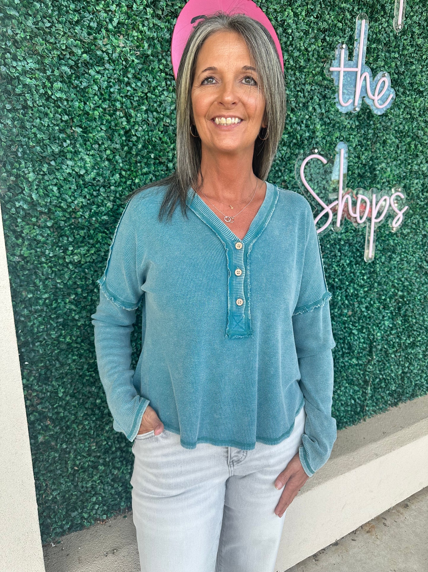 The Teal Henley Top
