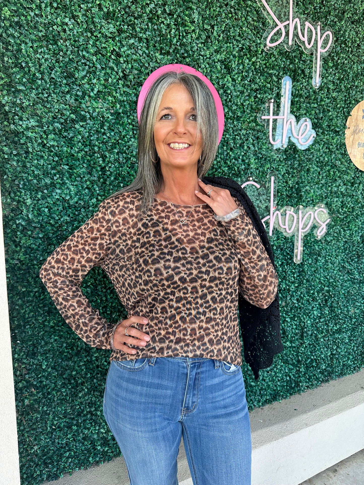 Leopard Mesh Top