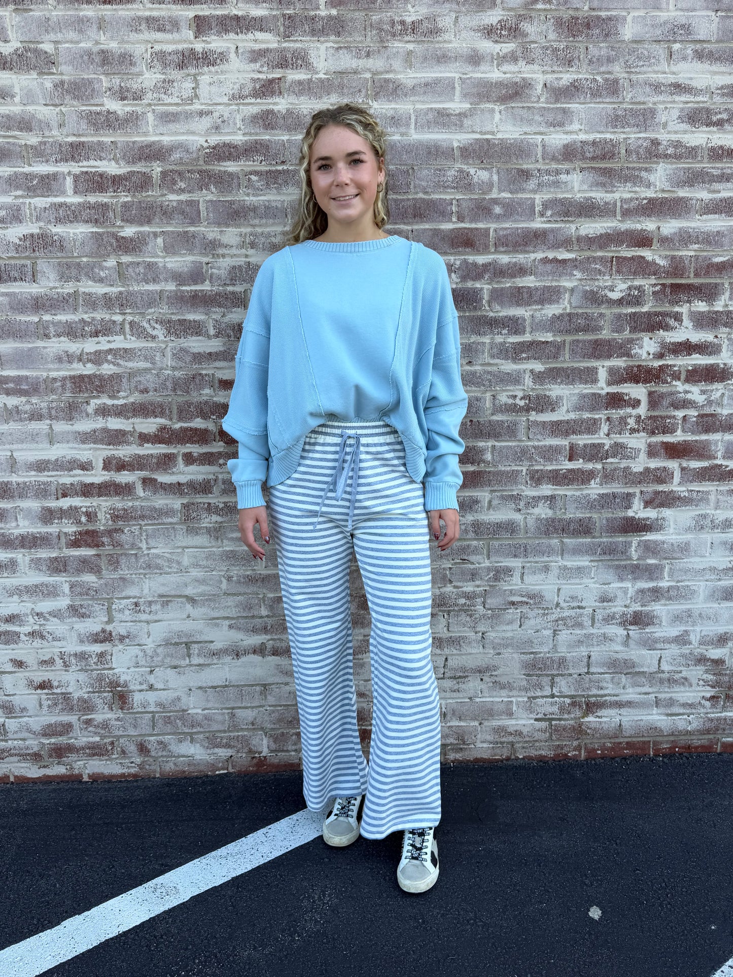 Gray Striped Bottoms