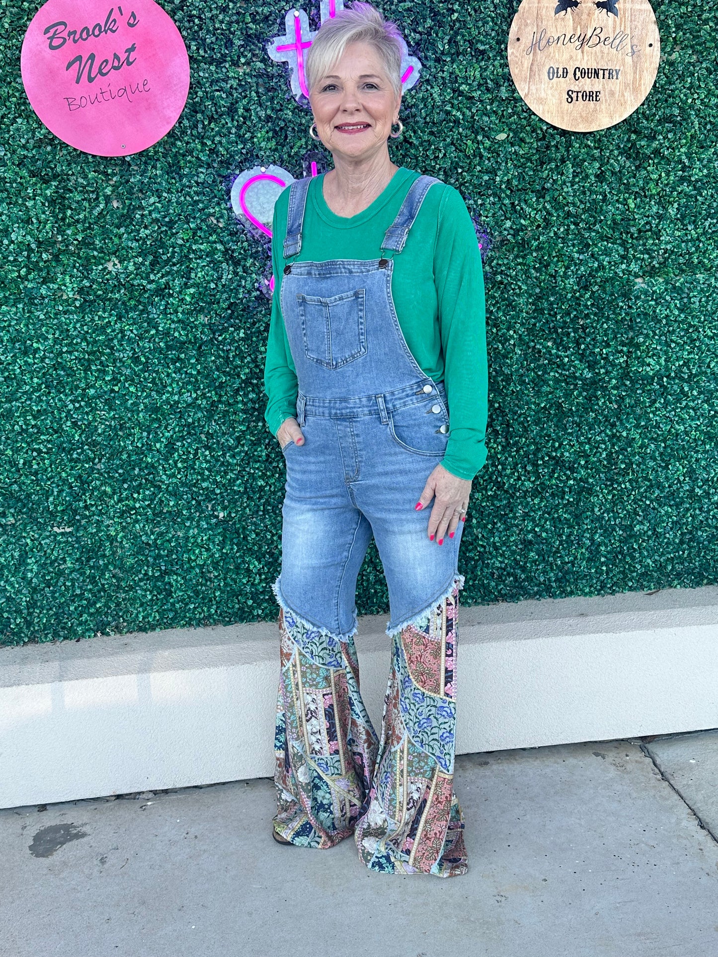 Denim Contrast Bottom Overall’s