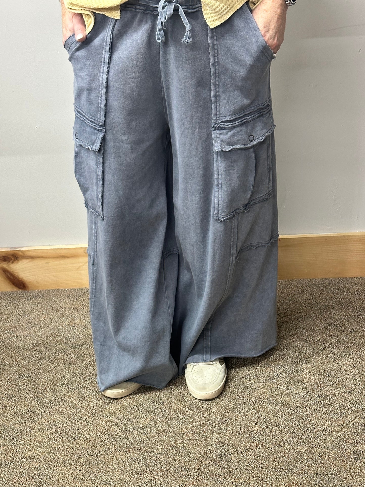 Navy Mineral Washed Bottoms