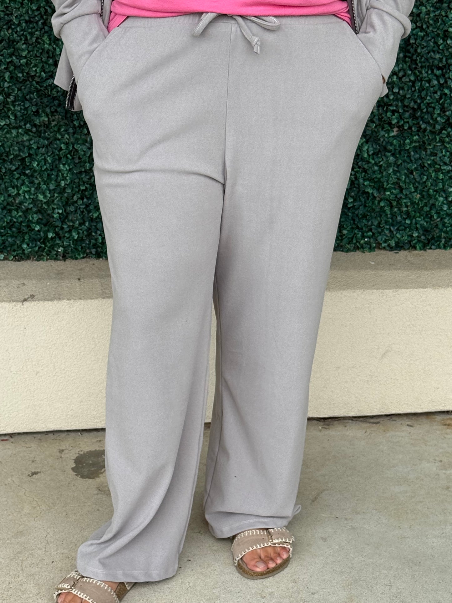 Stone Grey Wide Leg Bottoms