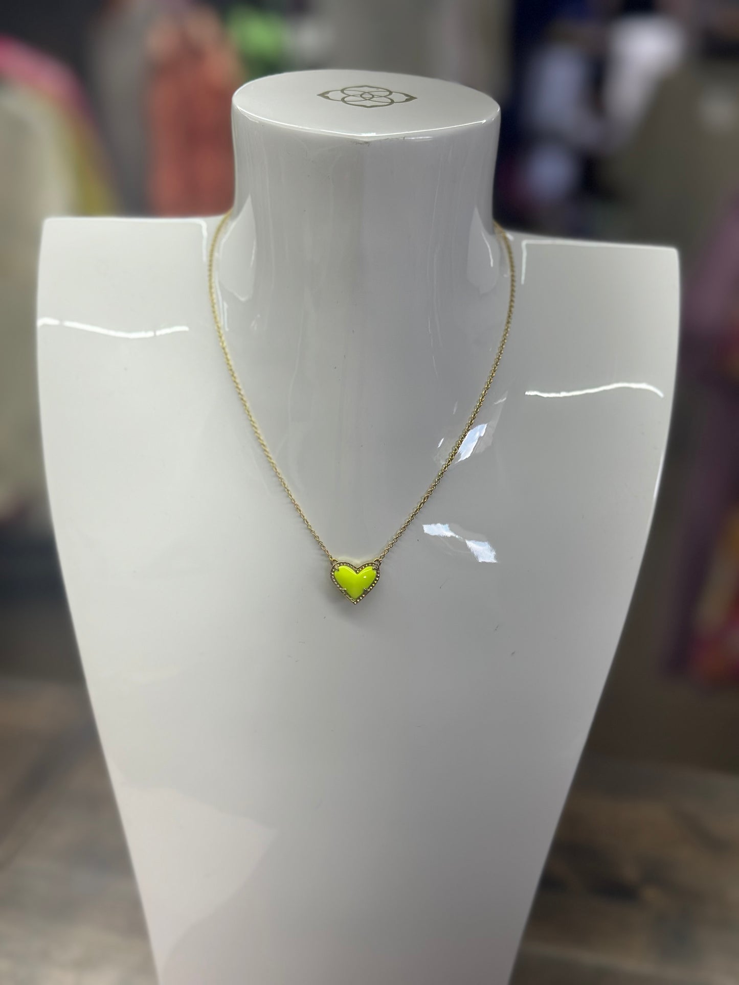 Ari Heart Gold Chartreuse Necklace