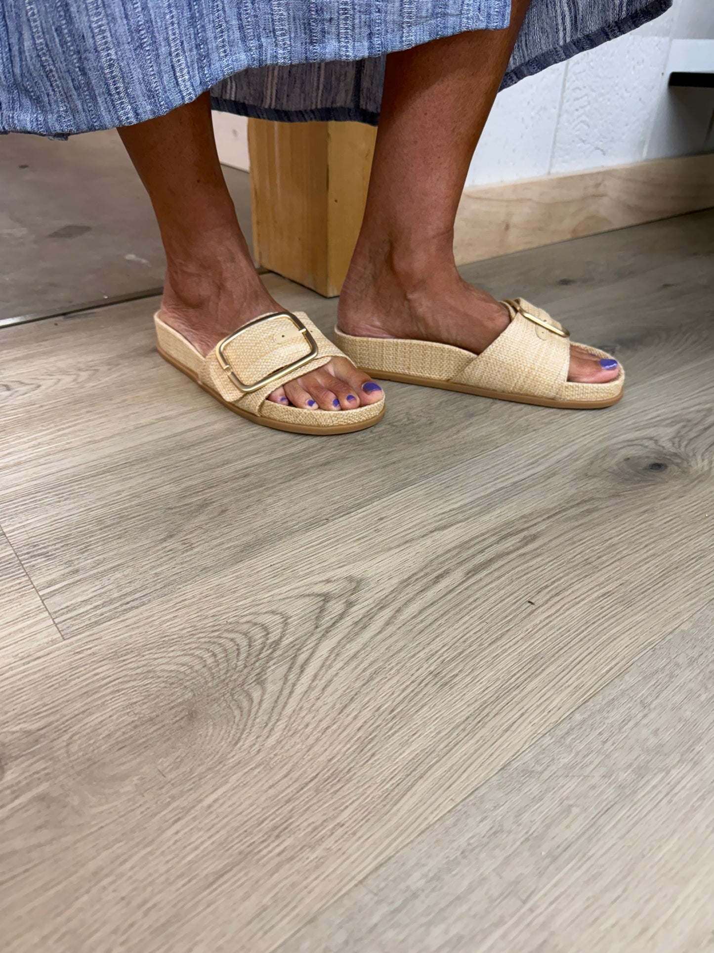 Shushop Delphine Raffia Slide On