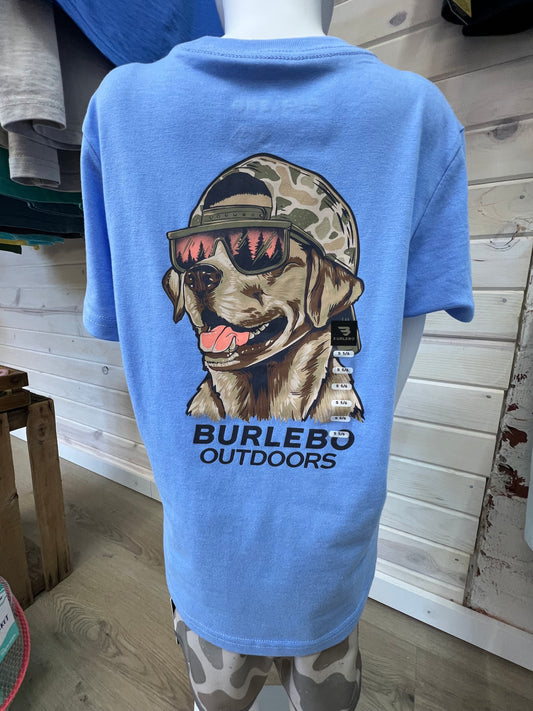 Kids Burlebo Dog Camo Periwinkle Tee