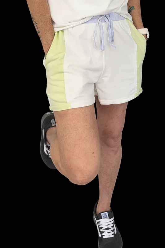 Washed White Combo Shorts