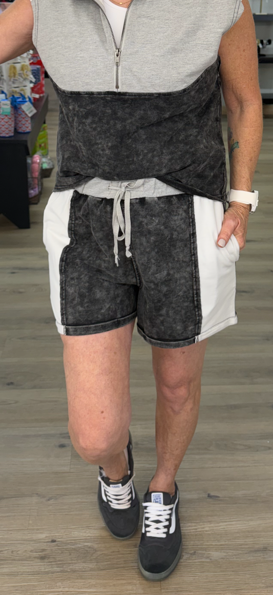 Washed Black Combo Shorts