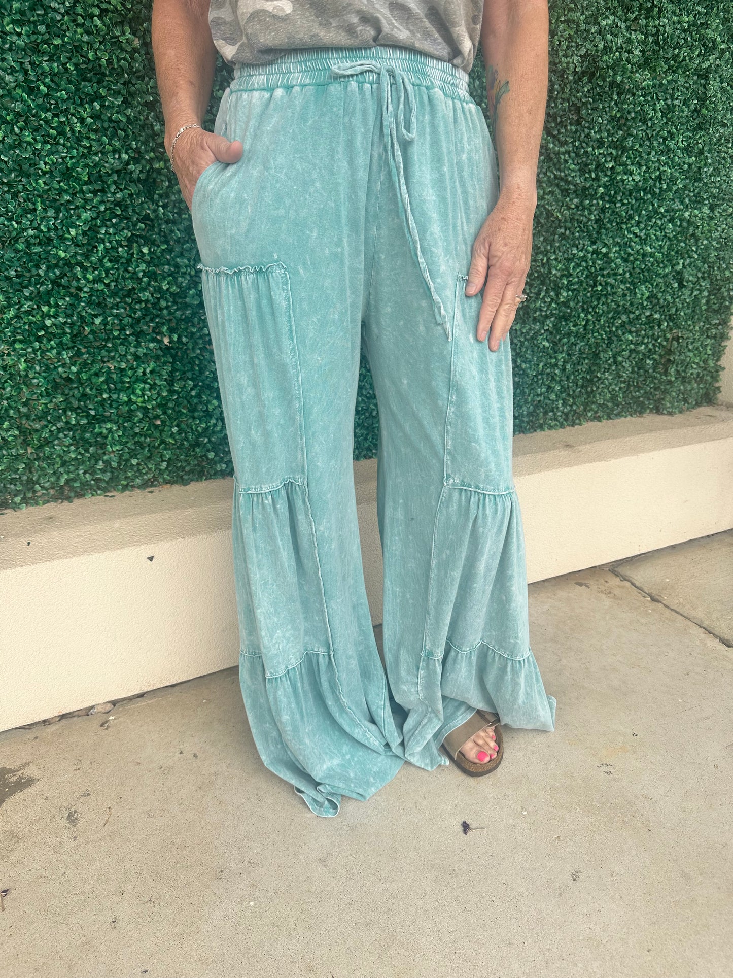 Washed Turquoise Bottoms
