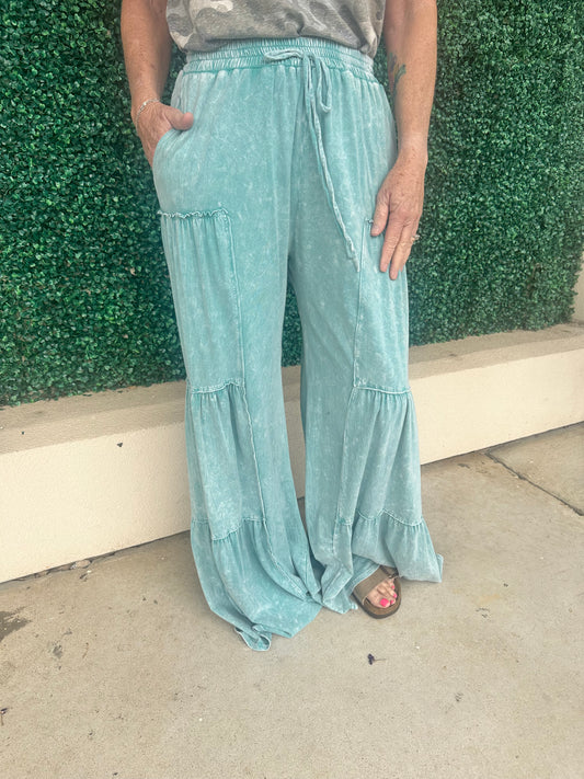 Washed Turquoise Bottoms