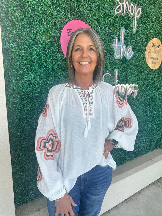 Voluminous Floral Top