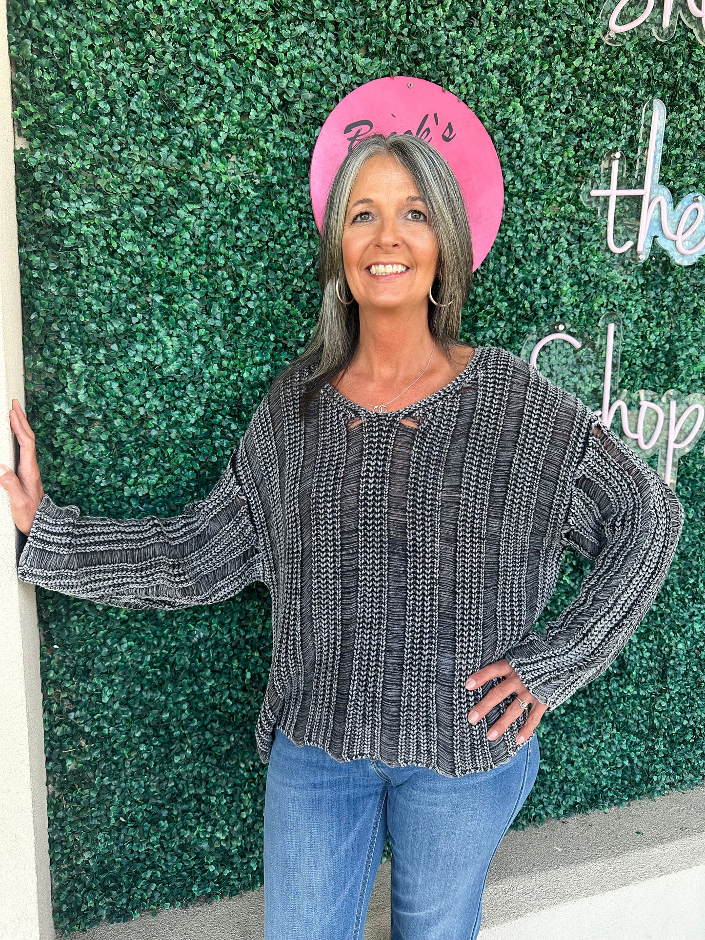 Black Distressed Sweater