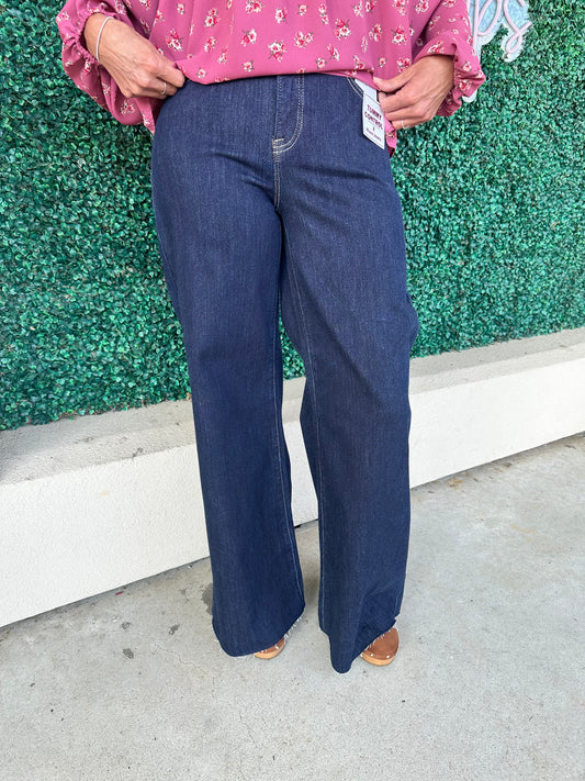 Risen TC HR Lurex Dark Palazzo Jeans