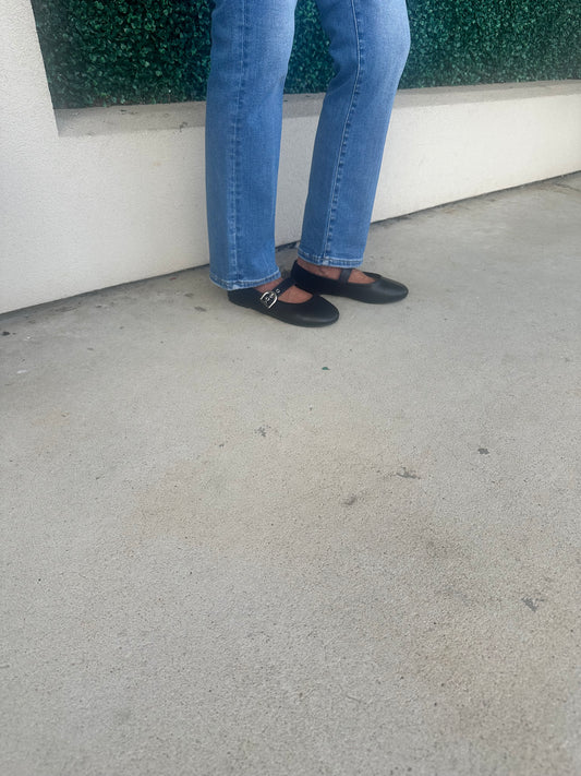 Mary Jane Seesaw Black Flats