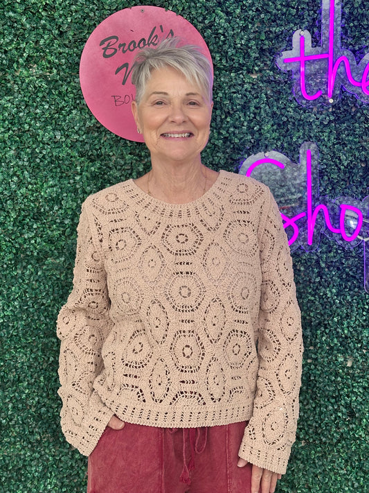Mocha Crochet Sweater