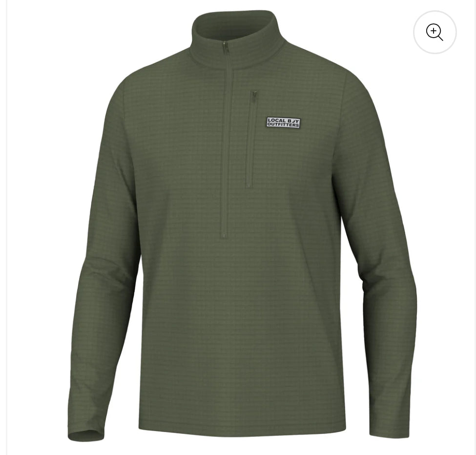 Local Boy Olive Waffle Half Zip