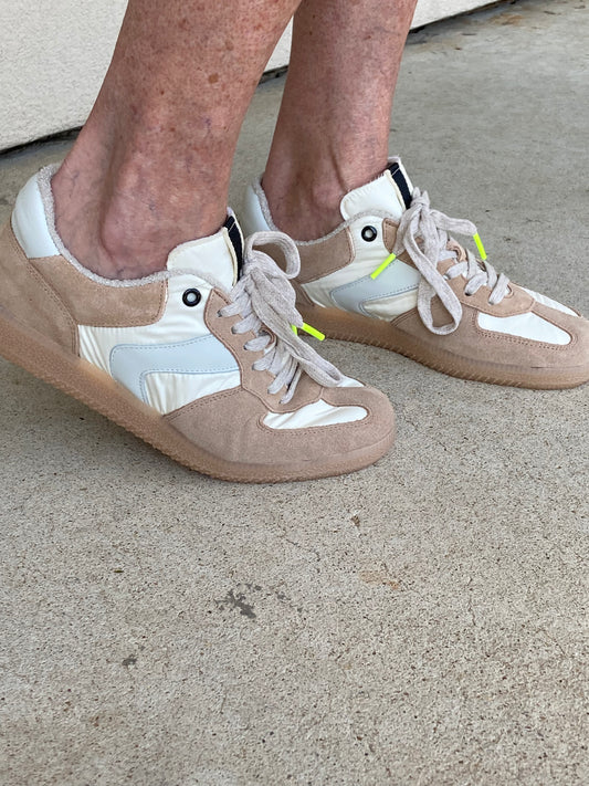 ShuShop Sylvia Beige Suede Sneakers