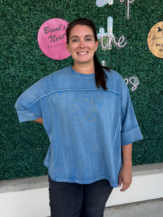 The Washed Denim Top