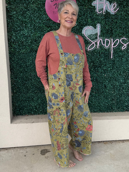 Vintage Floral Overalls