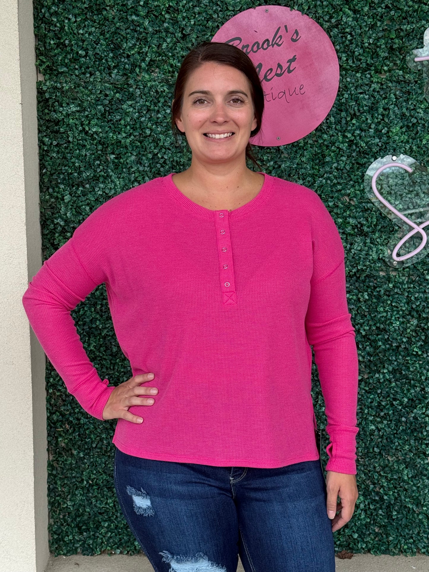 Easy Pink Thumb-Hole Top