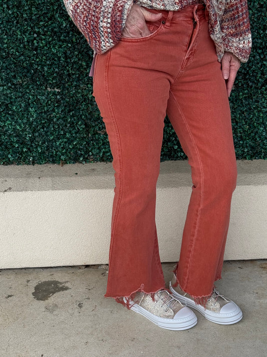 Mica Bright Penny Crop Flare Jeans