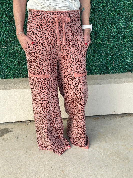 Antique Rose Animal Print Bottoms