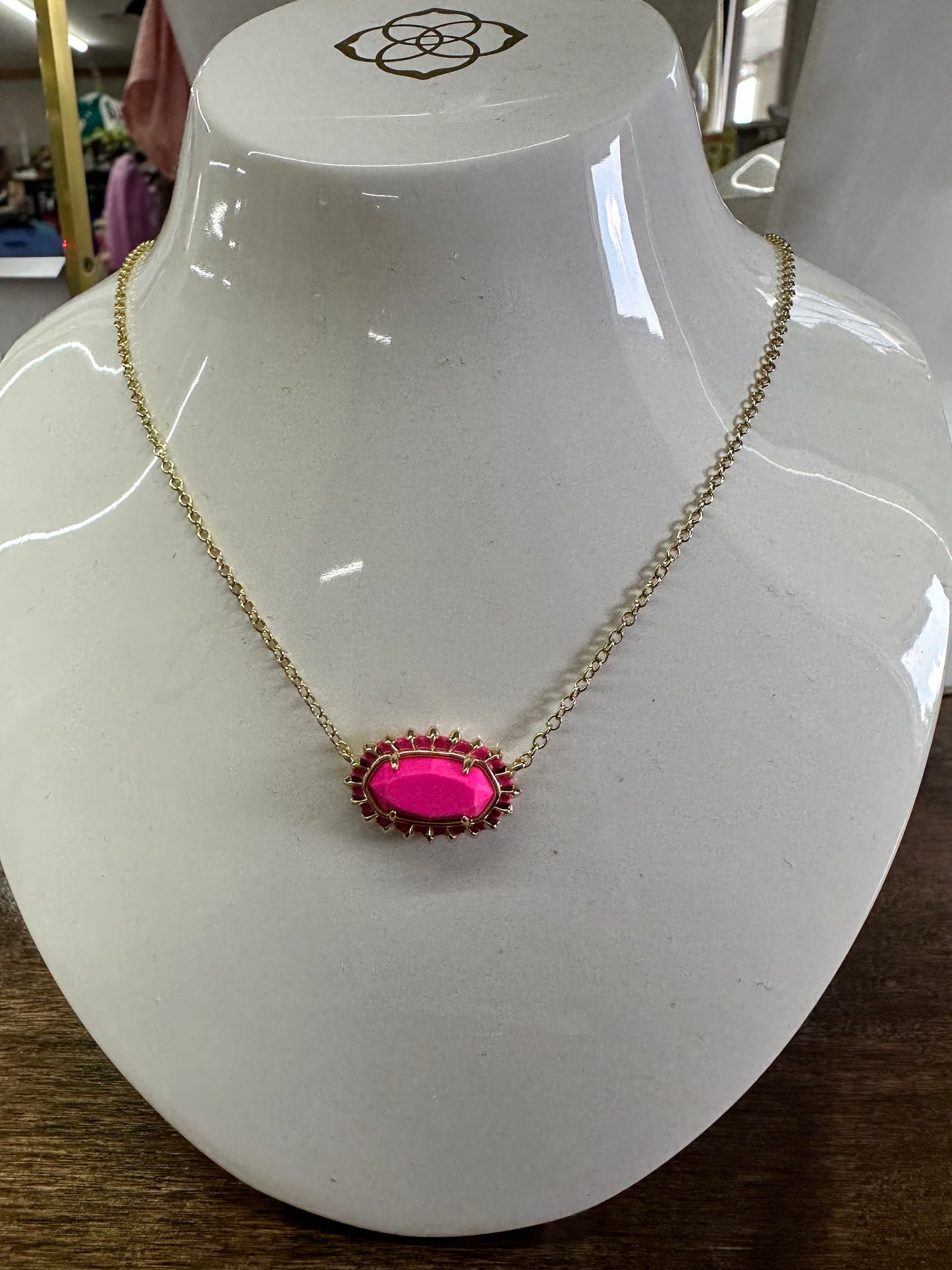 Elisa Gold Neon Pink Necklace