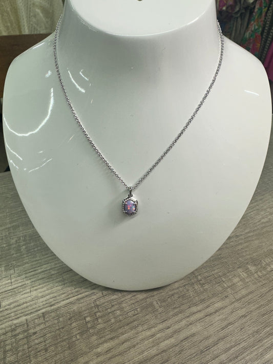 Daphne Rhodium Lilac Opal Necklace