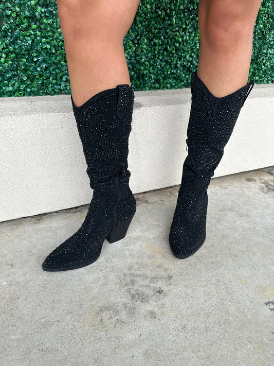 Black Bling Boots